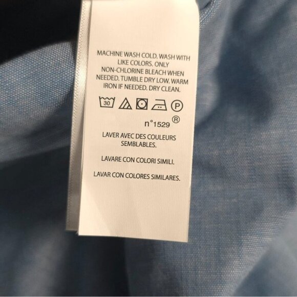 NWOT POLO RALPH LAUREN Kick Flare Crop Pants Chambray Blue 100% Cotton Size 14 - Picture 14 of 14